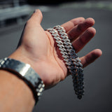 14mm Diamond Cuban Prong Chain - White Gold - Luxsy Jewels