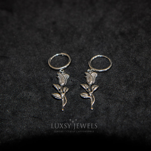 Rose Earring - Silver - Luxsy Jewels