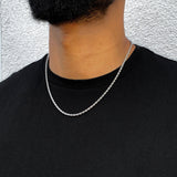 3mm Rope Chain - Silver - Luxsy Jewels