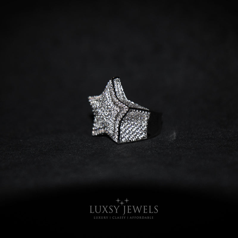 Luxsy Diamond Star Ring - 18K White Gold - Luxsy Jewels