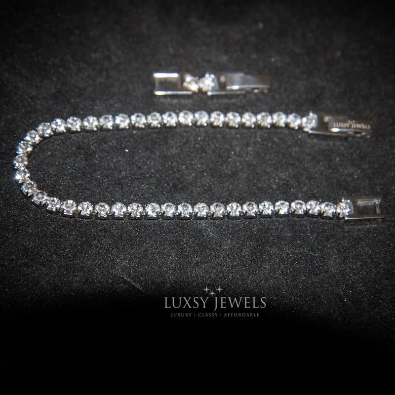 Luxsy Dainty Tennis Bracelet- 3mm - Luxsy Jewels