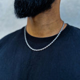 4mm Rope Chain - Silver - Luxsy Jewels