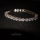5mm Tennis Bracelet - White Gold - Luxsy Jewels