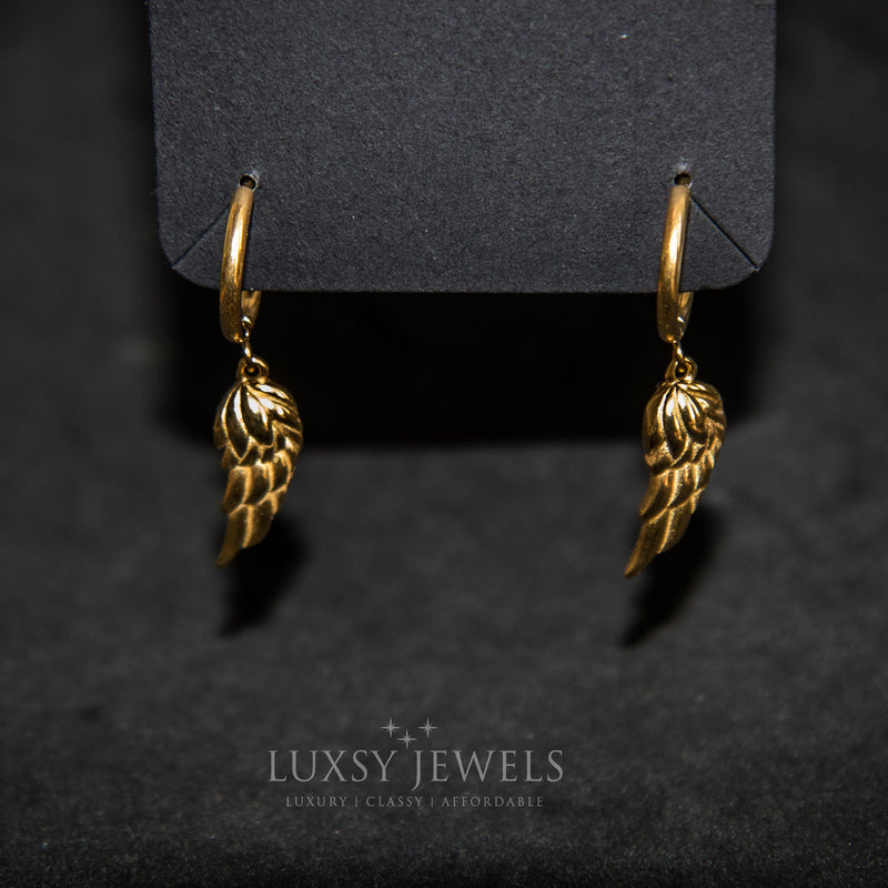 Wing Hoop Earring - Gold - Luxsy Jewels