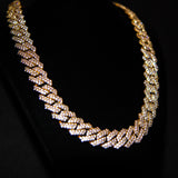 14mm Diamond Cuban Prong Chain - Gold - Luxsy Jewels