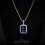 Blue Sapphire Pendant Chain - 18K Gold - Luxsy Jewels