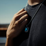 Blue Sapphire Pendant Chain - 18K White Gold - Luxsy Jewels