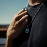 Blue Sapphire Pendant Chain - 18K White Gold - Luxsy Jewels