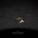 Gold Wishbone Ring - 925 Silver - Luxsy Jewels