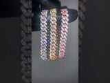 12mm Prong Cuban Bracelet - White Gold