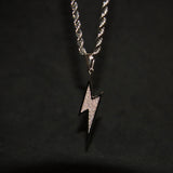 Lightning Bolt Pendant - 18K White Gold - Luxsy Jewels