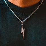 Lightning Bolt Pendant - 18K White Gold - Luxsy Jewels