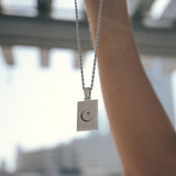 Luxsy Crescent Pendant - White Gold - Luxsy Jewels