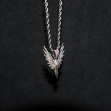 Luxsy Iced Bird Pendant - White Gold - Luxsy Jewels