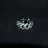 Prong Cuban Ring - 18K White Gold - Luxsy Jewels