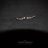 Rose Gold Climber Earrings - 925 Silver - Luxsy Jewels