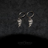 Wing Hoop Earring - Silver - Luxsy Jewels