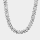 12mm Iced Cuban Prong Chain - White Gold - Luxsy Jewels
