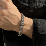 12mm Miami Cuban Bracelet - Silver - Luxsy Jewels