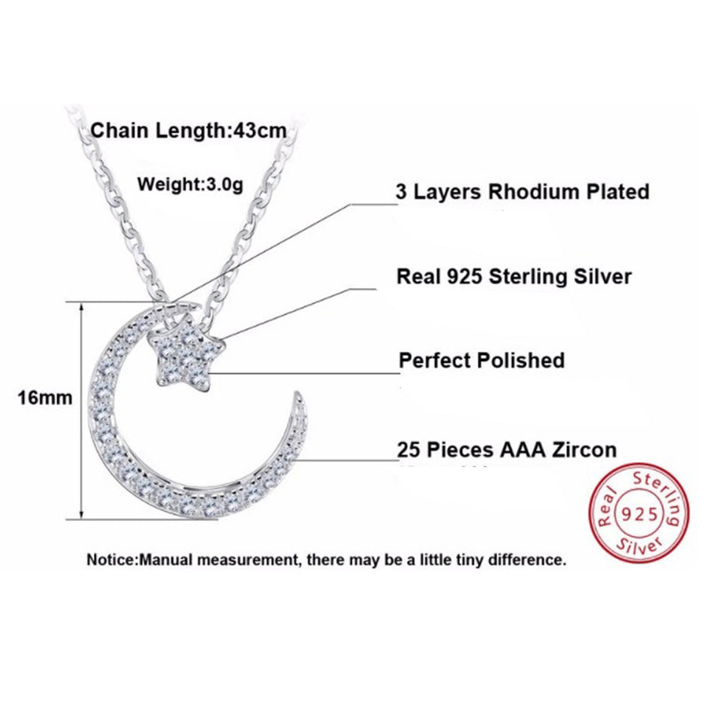 Luxsy Crescent Necklace - 925 Silver - Luxsy Jewels