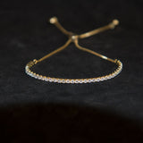 Gold Tennis Slider Bracelet - 925 Silver - Luxsy Jewels