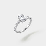 Emerald Stardust Ring - Moissanite