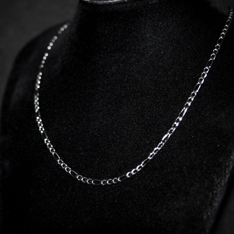 3mm Figaro Chain - Silver - Luxsy Jewels