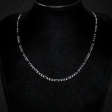 3mm Figaro Chain - Silver - Luxsy Jewels