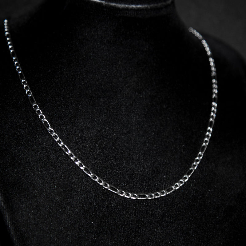 3mm Figaro Chain - Silver - Luxsy Jewels
