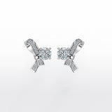 Tied Bow Stud - Moissanite