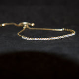 Gold Tennis Slider Bracelet - 925 Silver - Luxsy Jewels