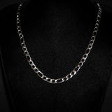 5mm Figaro Chain - Silver - Luxsy Jewels