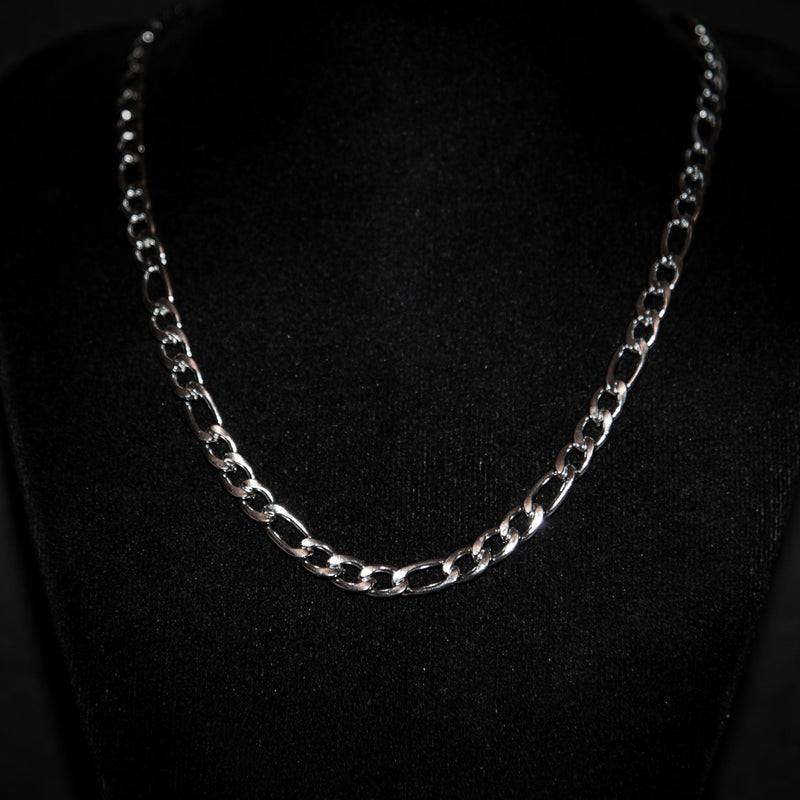 5mm Figaro Chain - Silver - Luxsy Jewels