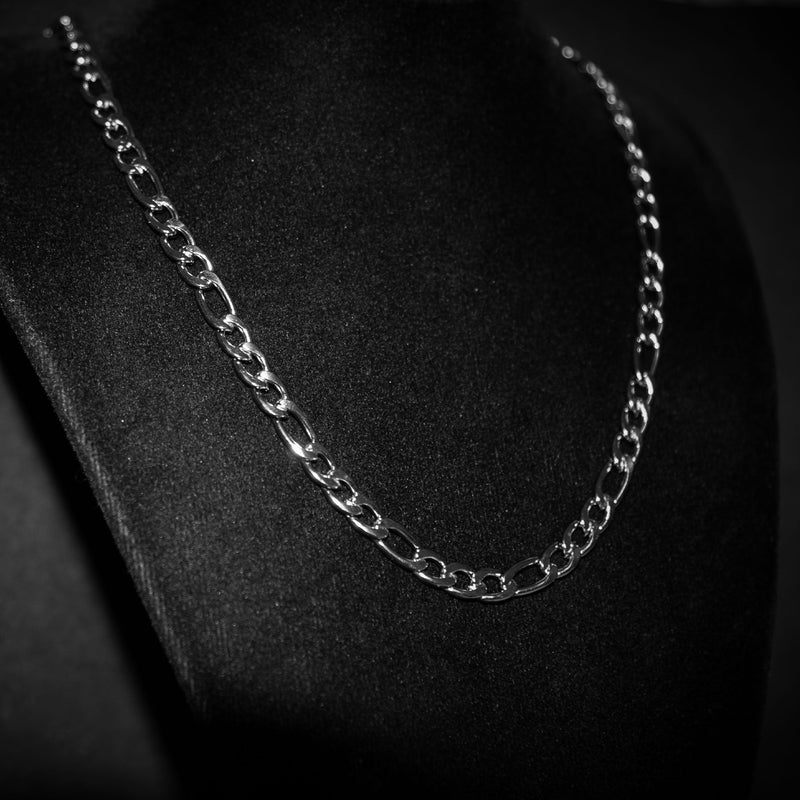 5mm Figaro Chain - Silver - Luxsy Jewels