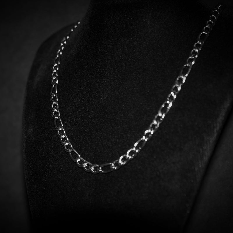 5mm Figaro Chain - Silver - Luxsy Jewels