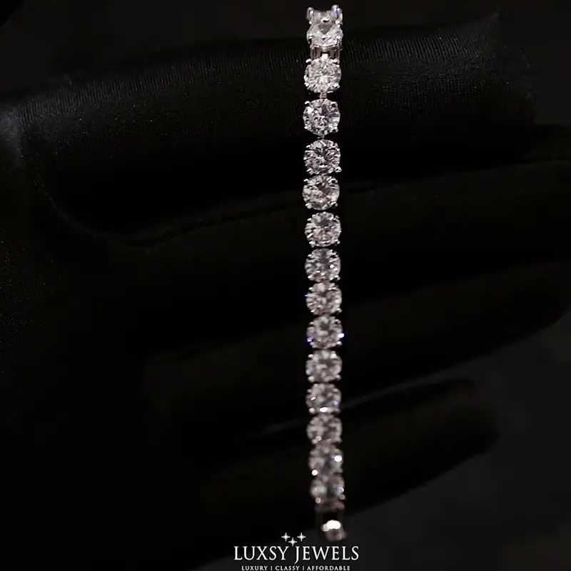 5mm Tennis Bracelet - White Gold - Luxsy Jewels