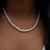 6mm Pearl Necklace - 925 Silver - Luxsy Jewels