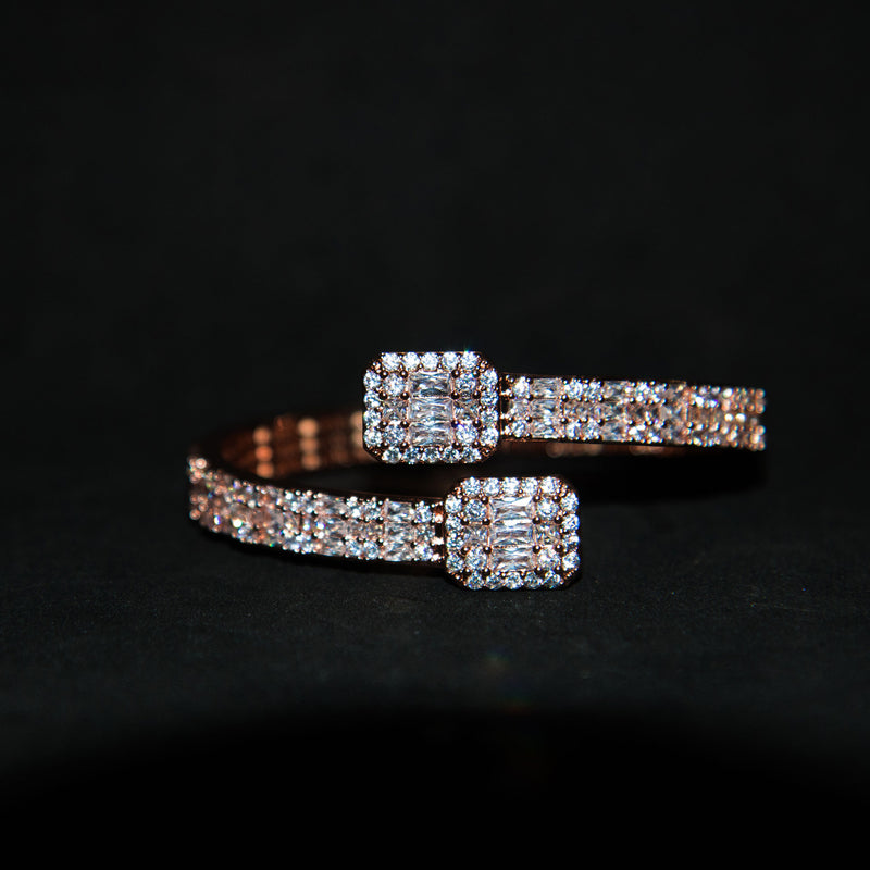 Luxsy Baguette Bangle - 18K Rose Gold - Luxsy Jewels