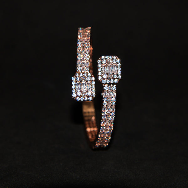 Luxsy Baguette Bangle - 18K Rose Gold - Luxsy Jewels