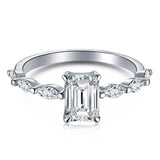 Emerald Stardust Ring - Moissanite
