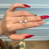 Heart Stud Earrings - Moissanite