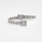 Baguette Bangle - 18K White Gold - Luxsy Jewels