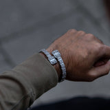 Baguette Bangle - 18K White Gold - Luxsy Jewels