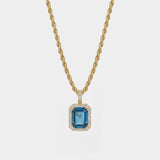 Blue Sapphire Pendant - 18K Gold - Luxsy Jewels
