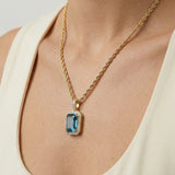 Blue Sapphire Pendant - 18K Gold - Luxsy Jewels