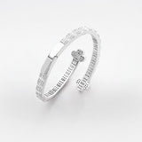 Clover Bangle - 18K White Gold - Luxsy Jewels