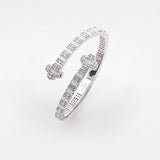 Clover Bangle - 18K White Gold - Luxsy Jewels