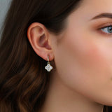 Gold Clover Drop Earrings - Moissanite - Luxsy Jewels
