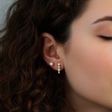Gold Cluster Huggies Earrings - Moissanite - Luxsy Jewels