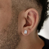 Gold Emerald Cut Earrings - Moissanite - Luxsy Jewels